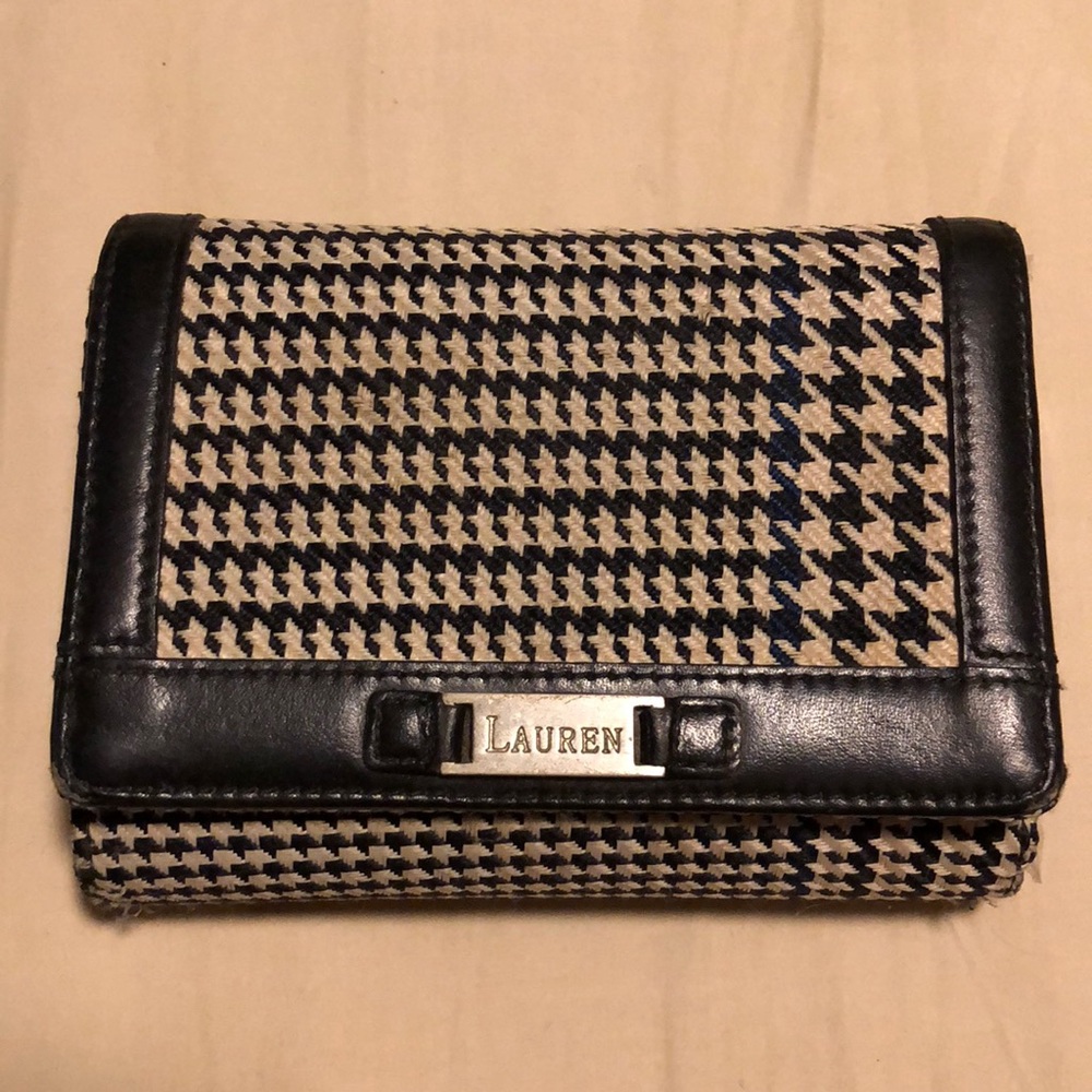 Lauren Wallet. Black, Blue, and Cream